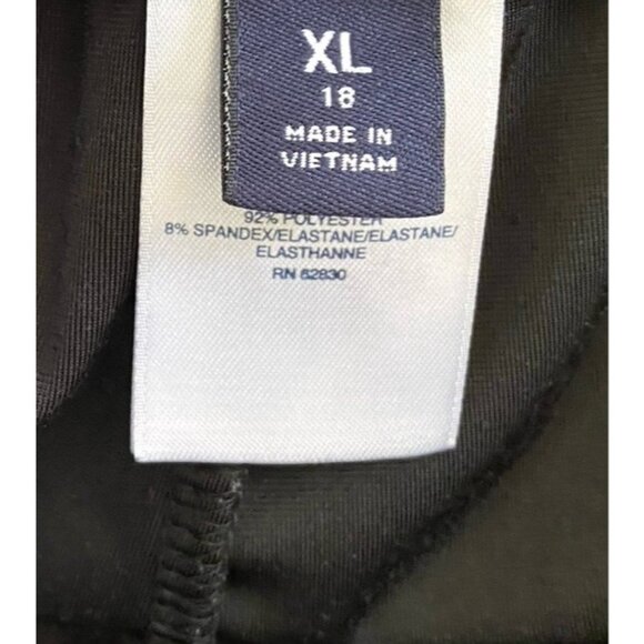 Lands End Womens Black Soft Pull On Velvet Elastic Waist Pants Plus Size XL 18 - Picture 5 of 6